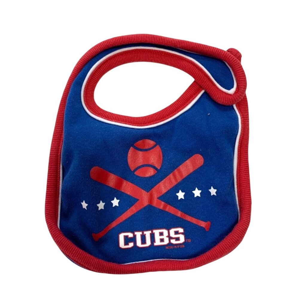Chicago Cubs One Size Baby Infant Blue Red Feeding Drool Bib cotton